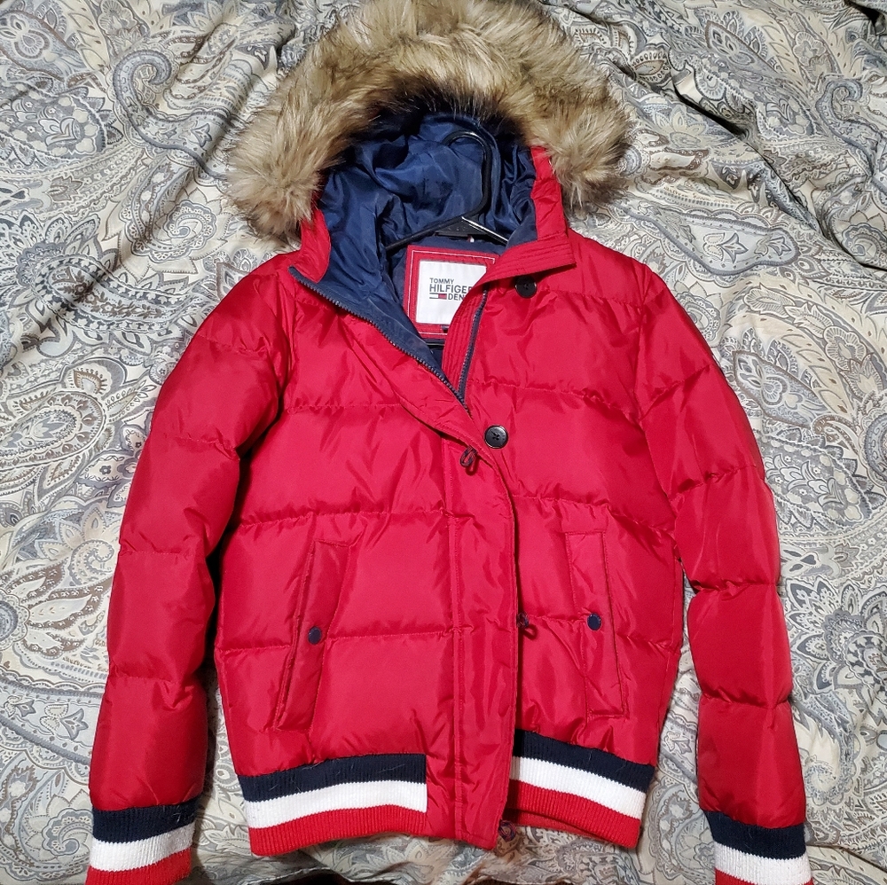 Red puffer jacket Tommy Hilfiger